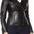 Women’s stylish look  black lambskin leather jacket- zipper detail