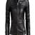 Women’s soft  black lambskin leather jacket- zipper detail & waist belt biker stylish look