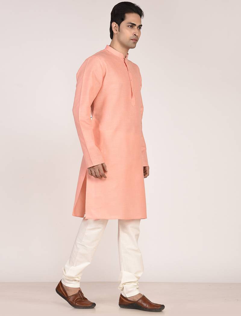 Men's solid cotton straight kurta