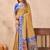 Mustard blue soft silk blend banarasi jacuard work designer party wear saree with unstitched blouse piece