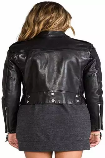 women's black lambskin cafe racer jacket band collar racer style stylish
