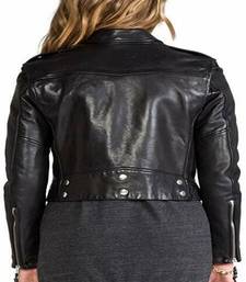Women’s soft  black lambskin leather jacket café racer jacket