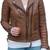 Women’s black lambskin leather jacket- quilted design zipper detail biker stylish look