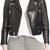 Women’s black quilted design lambskin leather jacket-  zipper detail biker stylish look