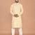 Men's self embossed cotton straight kurta