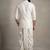 White embroidered dupion silk kurta dhoti