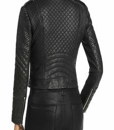 Women’s black lambskin leather jacket  stylish look