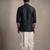 Black embroidered dupion silk kurta dhoti