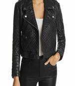 Women’s black lambskin leather jacket  stylish look