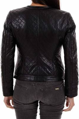 women's black lambskin leather jacket classic zip up style premium luxury 2