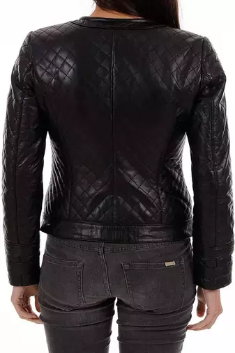 women's black lambskin leather jacket classic zip up style premium luxury