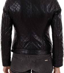 Women’s black lambskin leather jacket  stylish look perfect design