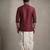 Maroon embroidered dupion silk kurta dhoti