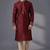 Maroon embroidered dupion silk kurta pyjama