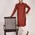Men's self embossed cotton straight kurta