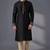 Black embroidered dupion silk kurta pyjama