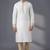 White embroidered dupion silk kurta pyjama
