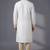 White embroidered dupion silk kurta pyjama