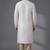 White embroidered dupion silk kurta pyjama