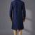 Blue embroidered dupion silk kurta pyjama