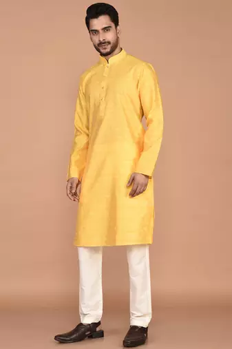 Men's woven design work jacquard kurta