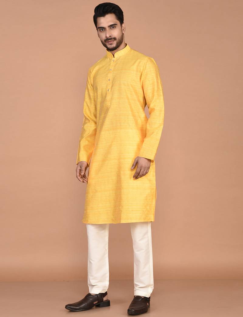 Men's woven design work jacquard kurta