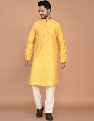 Men's woven design work jacquard kurta 2