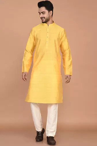 Men's woven design work jacquard kurta