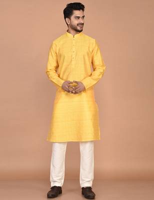 Men's woven design work jacquard kurta 4
