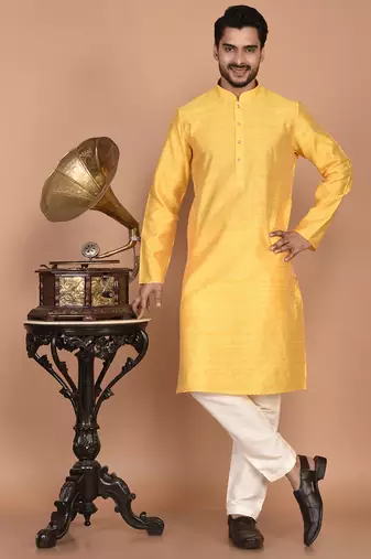 Men's woven design work jacquard kurta