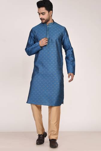 Men's woven design work jacquard kurta
