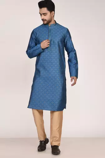 Men's woven design work jacquard kurta