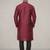 Maroon embroidered dupion silk kurta pyjama