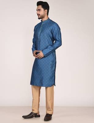 Men's woven design work jacquard kurta 3