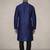 Blue embroidered dupion silk kurta pyjama