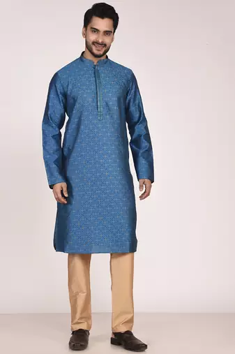 Men's woven design work jacquard kurta
