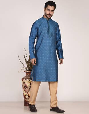 Men's woven design work jacquard kurta 5