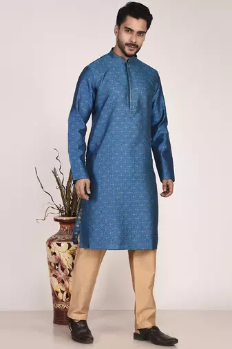 Men's woven design work jacquard kurta