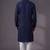 Blue embroidered dupion silk kurta pyjama