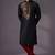 Black embroidered dupion silk kurta pyjama