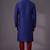 Blue embroidered dupion silk kurta pyjama