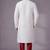 White embroidered dupion silk kurta pyjama