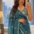 Grey Color handwork Silk Blend Saree