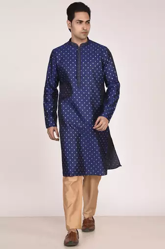 Men’s premium jacquard kurta with thread work