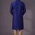 Blue embroidered dupion silk kurta pyjama
