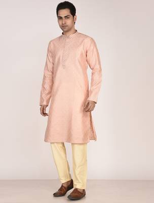 Men   s premium jacquard kurta with thread work 1