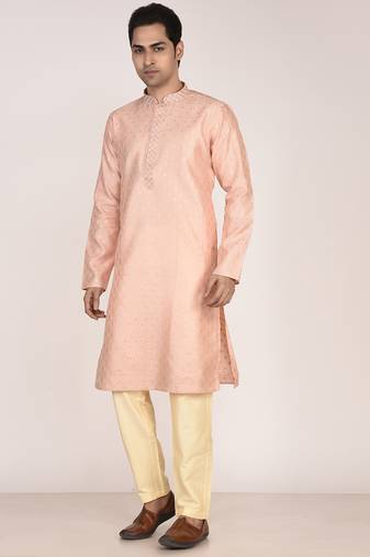 Men’s premium jacquard kurta with thread work