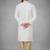 White embroidered dupion silk kurta pyjama