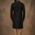Black embroidered dupion silk kurta pyjama