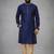 Blue embroidered dupion silk kurta pyjama